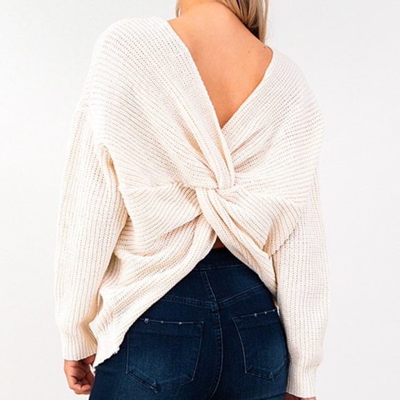 50% off TODAY ONLY Knotted Back Boho Sweater - Picture 3 of 7